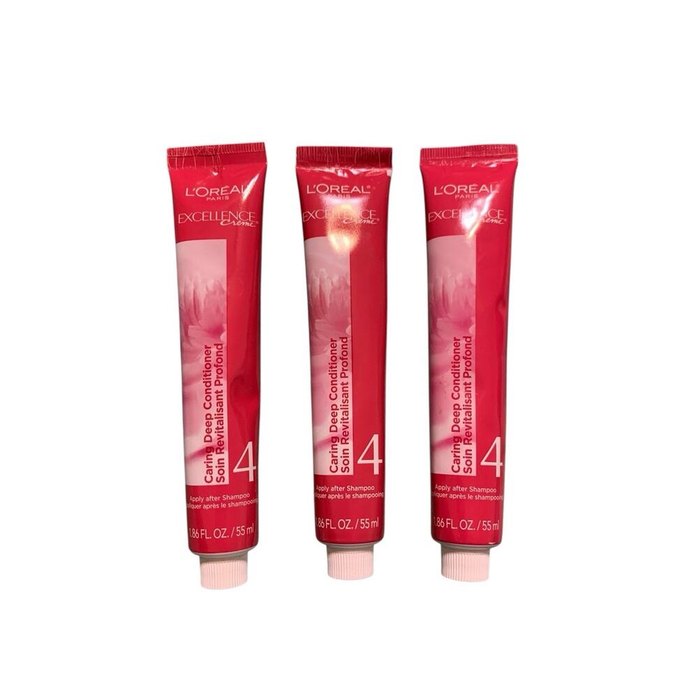 LOREAL EXCELLENCE Creme Caring Deep Conditioner--Lot of 3/1.86 Fl. OZ. ea New!
